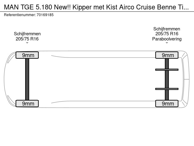 MAN TGE 5.180 New!! Kipper met Kist Airco Cruise Benne Tipper Dubbellucht Airco Trekhaak Cruise control