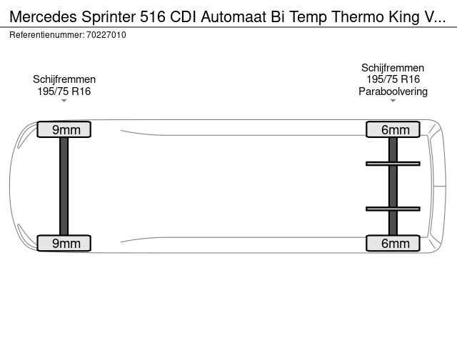 Mercedes-Benz Sprinter 516 CDI Automaat Bi Temp Thermo King V-500 Max 220V Koelwagen Vriezer Duo Temp Airco