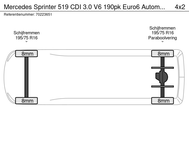 Mercedes-Benz Sprinter 519 CDI 3.0 V6 190pk Euro6 Automaat Koelwagen Vriezer Thermo King Camera Airco