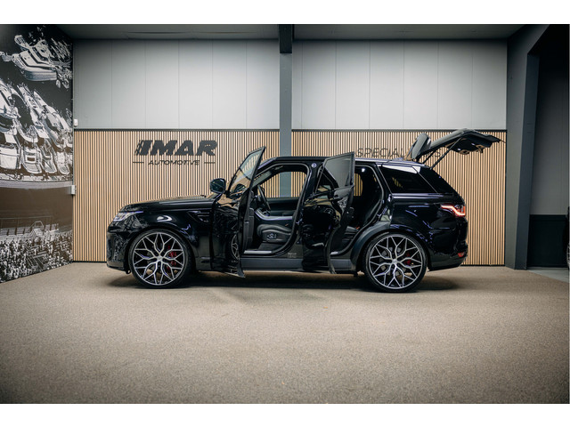 Land Rover Range Rover Sport P575 SVR | verwarming & ventilatie | 23' Vossen | Meridian | Carbon | Head-Up |