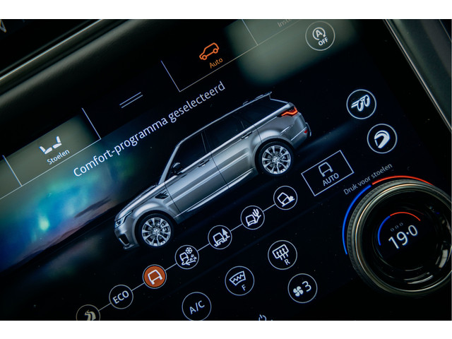 Land Rover Range Rover Sport P575 SVR | verwarming & ventilatie | 23' Vossen | Meridian | Carbon | Head-Up |