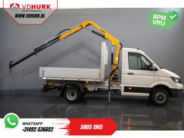 Volkswagen Crafter 50 165 pk Effer 352S Kraan Crane Kran Autokran PTO Open laadbak Dubbel Lucht