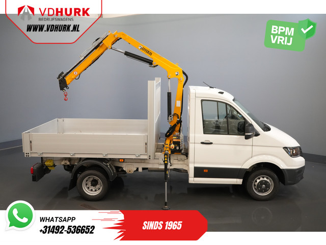 Volkswagen Crafter 50 165 pk Effer 352S Kraan Crane Kran Autokran PTO Open laadbak Dubbel Lucht