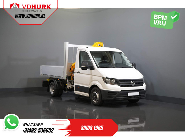 Volkswagen Crafter 50 165 pk Effer 352S Kraan Crane Kran Autokran PTO Open laadbak Dubbel Lucht