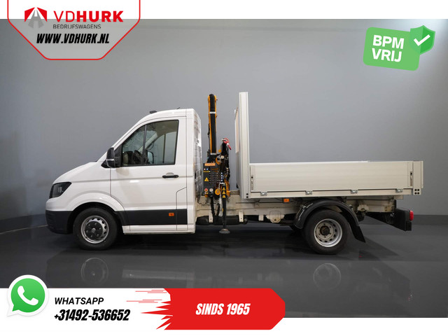 Volkswagen Crafter 50 165 pk Effer 352S Kraan Crane Kran Autokran PTO Open laadbak Dubbel Lucht