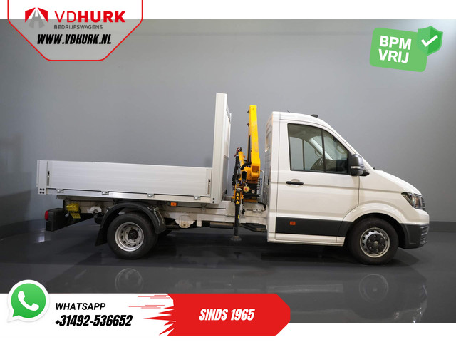 Volkswagen Crafter 50 165 pk Effer 352S Kraan Crane Kran Autokran PTO Open laadbak Dubbel Lucht