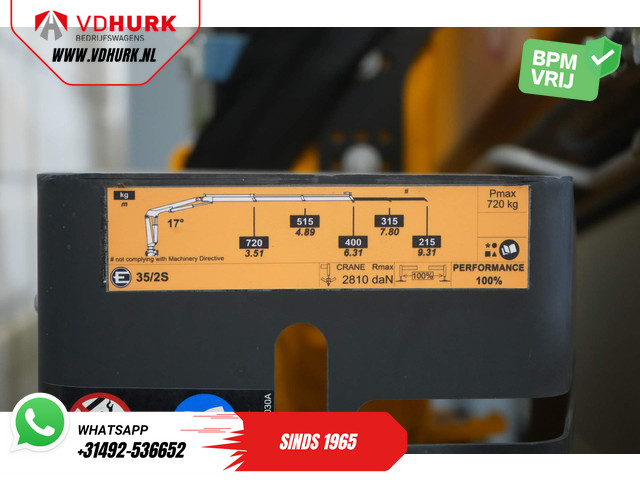 Volkswagen Crafter 50 165 pk Effer 352S Kraan Crane Kran Autokran PTO Open laadbak Dubbel Lucht