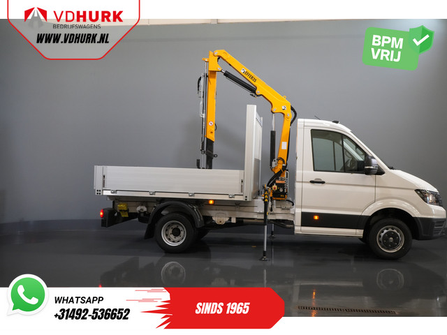 Volkswagen Crafter 50 165 pk Effer 352S Kraan Crane Kran Autokran PTO Open laadbak Dubbel Lucht