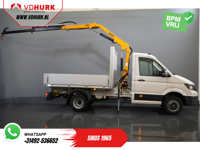 Volkswagen Crafter 50 165 pk Effer 352S Kraan Crane Kran Autokran PTO Open laadbak Dubbel Lucht