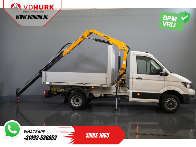 Volkswagen Crafter 50 165 pk Effer 352S Kraan Crane Kran Autokran PTO Open laadbak Dubbel Lucht
