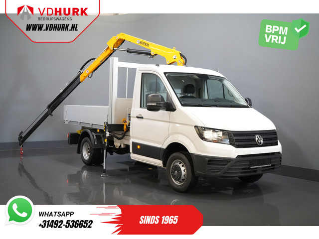 Volkswagen Crafter 50 165 pk Effer 352S Kraan Crane Kran Autokran PTO Open laadbak Dubbel Lucht