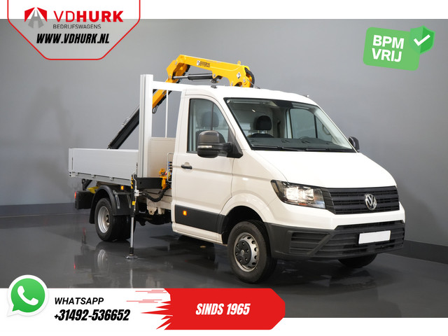 Volkswagen Crafter 50 165 pk Effer 352S Kraan Crane Kran Autokran PTO Open laadbak Dubbel Lucht