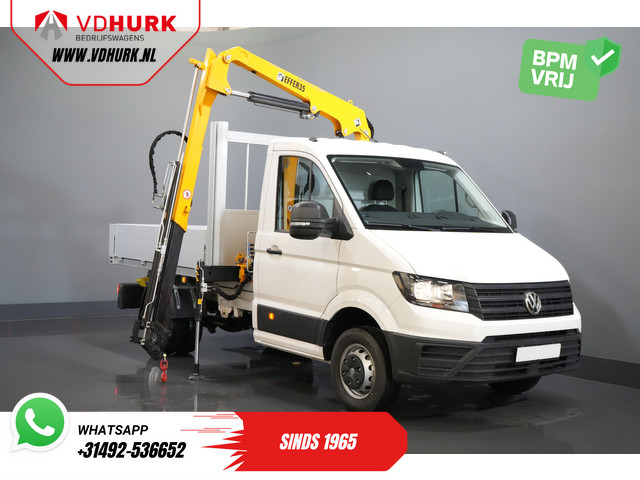 Volkswagen Crafter 50 165 pk Effer 352S Kraan Crane Kran Autokran PTO Open laadbak Dubbel Lucht