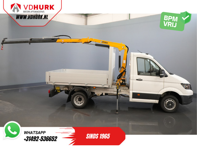 Volkswagen Crafter 50 165 pk Effer 352S Kraan Crane Kran Autokran PTO Open laadbak Dubbel Lucht