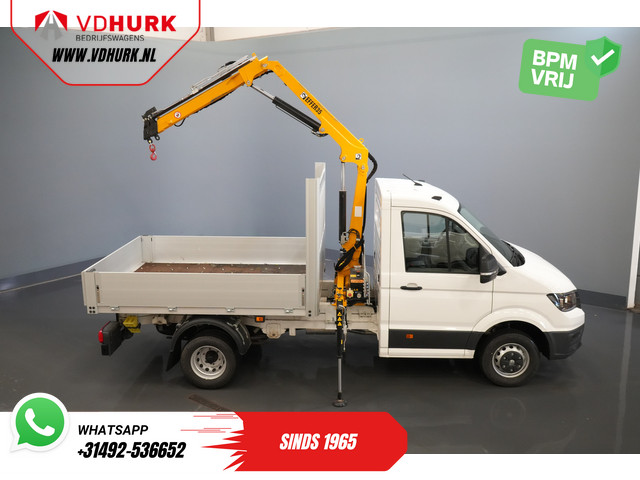 Volkswagen Crafter 50 165 pk Effer 352S Kraan Crane Kran Autokran PTO Open laadbak Dubbel Lucht