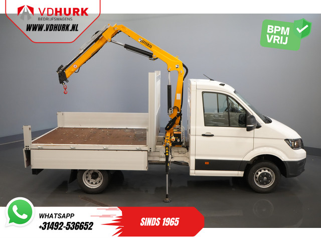 Volkswagen Crafter 50 165 pk Effer 352S Kraan Crane Kran Autokran PTO Open laadbak Dubbel Lucht