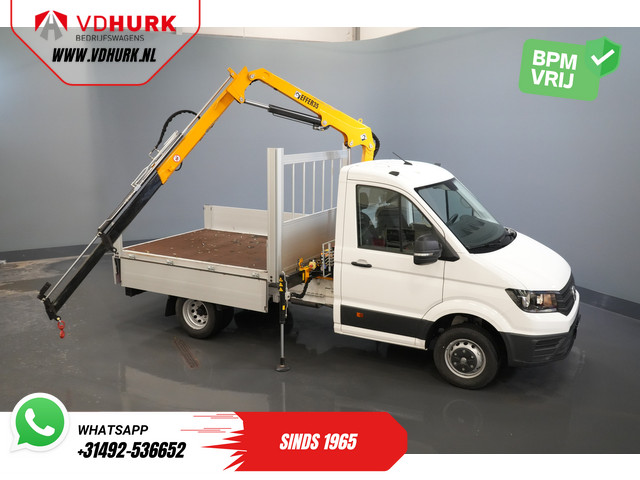 Volkswagen Crafter 50 165 pk Effer 352S Kraan Crane Kran Autokran PTO Open laadbak Dubbel Lucht