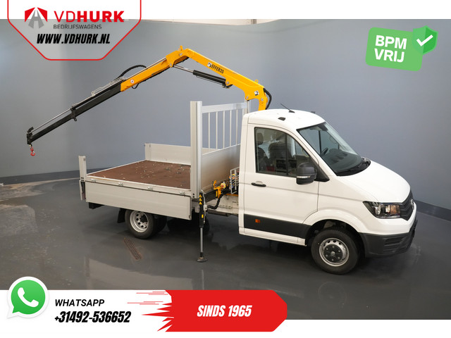 Volkswagen Crafter 50 165 pk Effer 352S Kraan Crane Kran Autokran PTO Open laadbak Dubbel Lucht