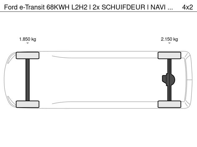 Ford E-Transit 68KWH L2H2 l 2x SCHUIFDEUR l NAVI l 360 CAMERA l ACC l CLIMATE CONTROL