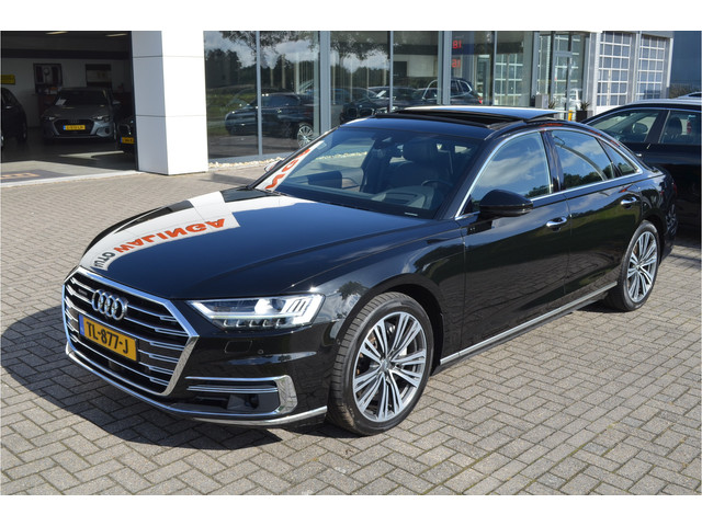 Audi A8 55 TFSI quattro Pro Line Plus €165k NP | Achterasbesturing | Schermen achter | Softclose | Pano | B&O | Alcantara hemel | 4x Sto