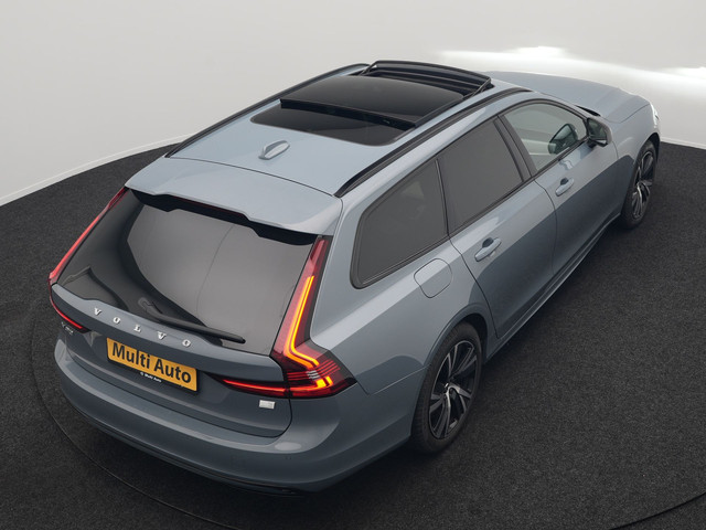 Volvo V90 T6 AWD R-Design Plug In Hybrid 340pk Dealer O.H PHEV | Trekhaak Af Fabriek | Panodak | Adaptive Cruise | Head Up | Harman & Kard