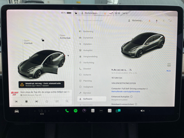 Tesla Model 3 Standard RWD Plus 60 kWh 92%SOH1E EIG ORG NL |AUTOPILOT|ELEK.STOELEN|LEER|PANO|CAMERA|STOELVRM|LED|NAVI|APPLECARPLAY