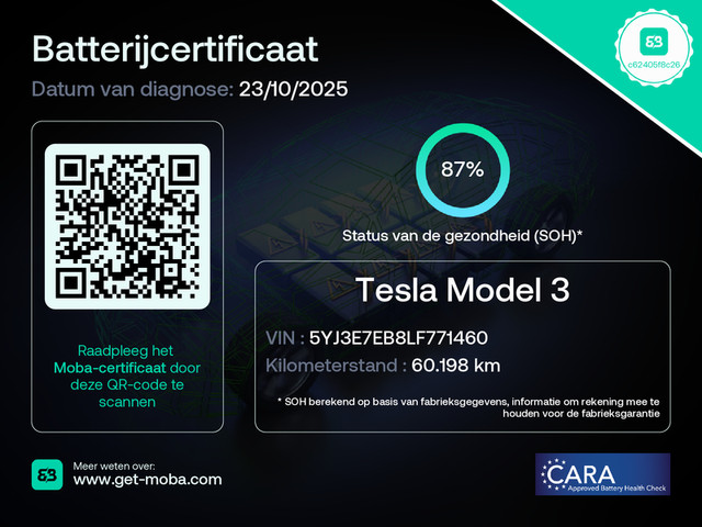 Tesla Model 3 GERESERVEERD Long Range AWD 75kWh 463PK 19Lmv FSD-3 Computer Premium Audio AutoPilot Panoramadak Camera's Leer Adaptive-Cruise-