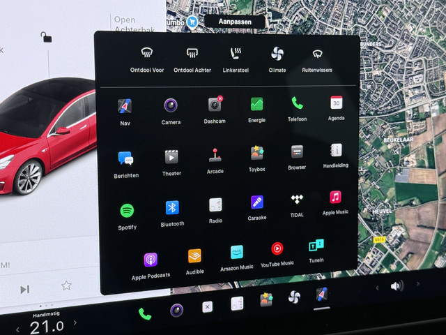 Tesla Model 3 GERESERVEERD Long Range AWD 75kWh 463PK 19Lmv FSD-3 Computer Premium Audio AutoPilot Panoramadak Camera's Leer Adaptive-Cruise-