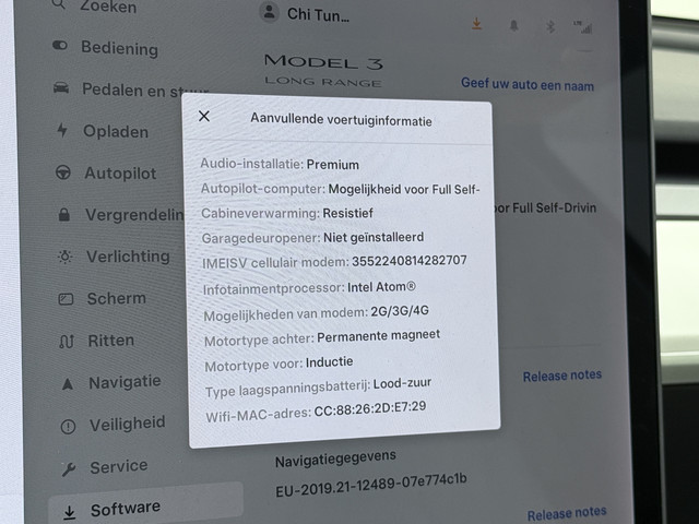 Tesla Model 3 gereserveerd Long Range AWD 75kWh Lmv Navi Ecc Leder Panoramadak Adaptive Cruise Control Autopilot S.O.H. 88% Elek.Stoelen