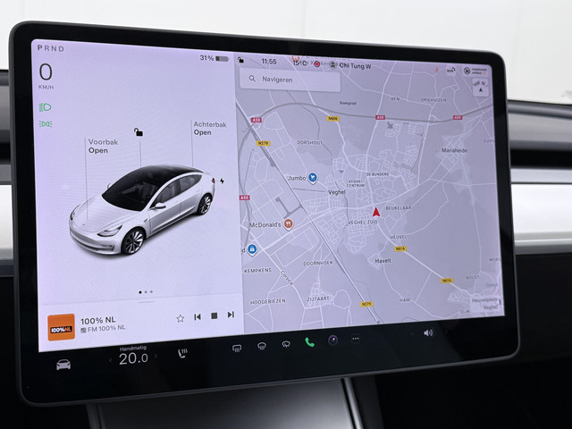 Tesla Model 3 gereserveerd Long Range AWD 75kWh Lmv Navi Ecc Leder Panoramadak Adaptive Cruise Control Autopilot S.O.H. 88% Elek.Stoelen