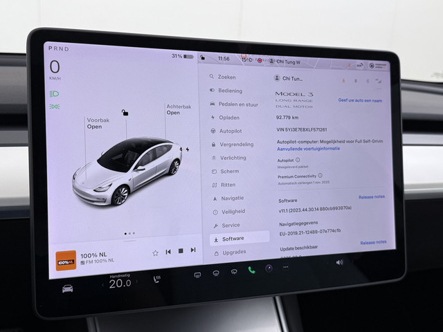 Tesla Model 3 gereserveerd Long Range AWD 75kWh Lmv Navi Ecc Leder Panoramadak Adaptive Cruise Control Autopilot S.O.H. 88% Elek.Stoelen