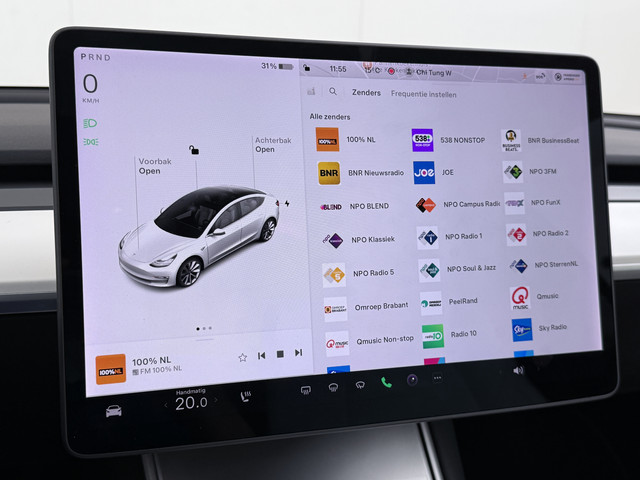 Tesla Model 3 gereserveerd Long Range AWD 75kWh Lmv Navi Ecc Leder Panoramadak Adaptive Cruise Control Autopilot S.O.H. 88% Elek.Stoelen