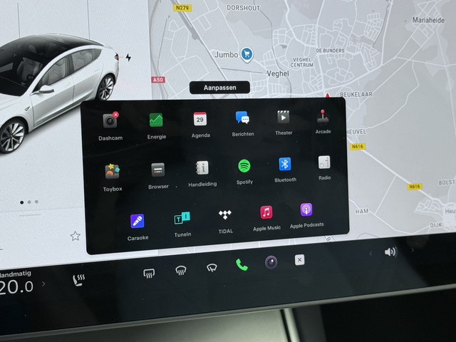 Tesla Model 3 gereserveerd Long Range AWD 75kWh Lmv Navi Ecc Leder Panoramadak Adaptive Cruise Control Autopilot S.O.H. 88% Elek.Stoelen
