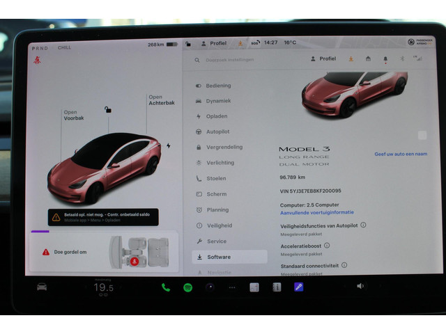 Tesla Model 3 Long Range AWD 75 kWh 462 PK soh 91,1% AUTOPILOT LEER PANODAK
